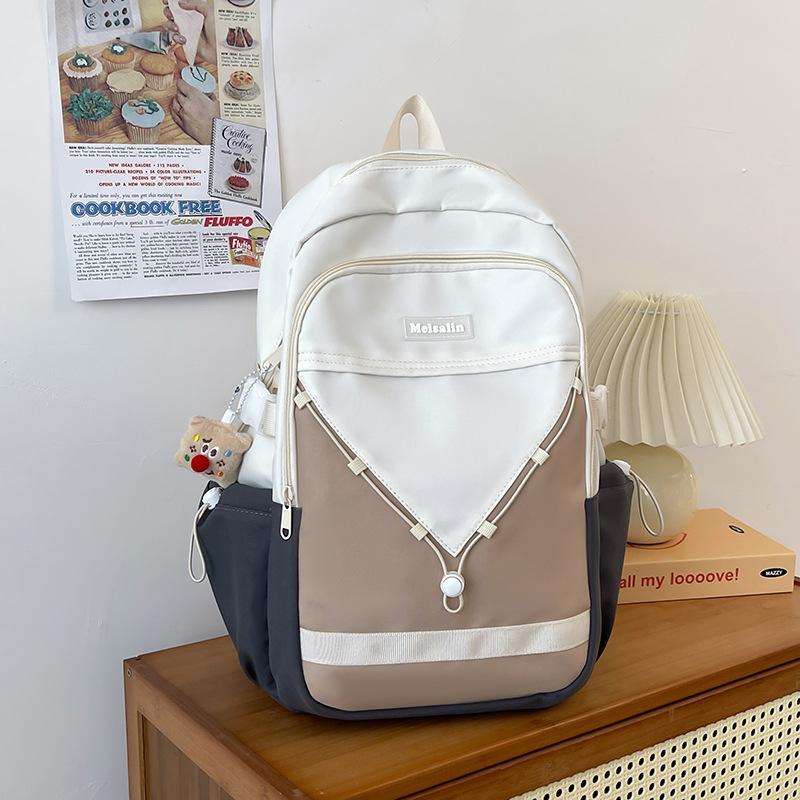 College Student Schoolbag Women's New Fashion Color Matching Computer Backpack Japanese Large-capacity Junior High School Backpack