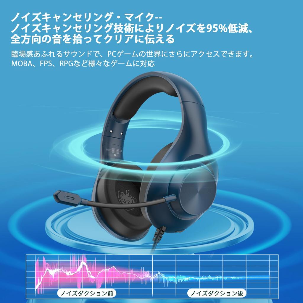 YOTMS Wired Gaming Headset with 40mm Compatible with and Xbox with Noise Deep Unisex Gift Drivers, PS5, Smartphones, PC, Switch, One, Mic, One-Click