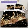Dynamic Music Melody Pattern Bedding uilt Set uilt Cover Pillowcase Home Decoration Birthday Gift (1 * duvet cover + 2 * pillowcase without core)