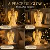 Prayer Angel Statue Decoration Guardian Figurine with Warm LED Light for Christmas Decor, Praying Inspirational Gifts Women Tabletop Night Lamp