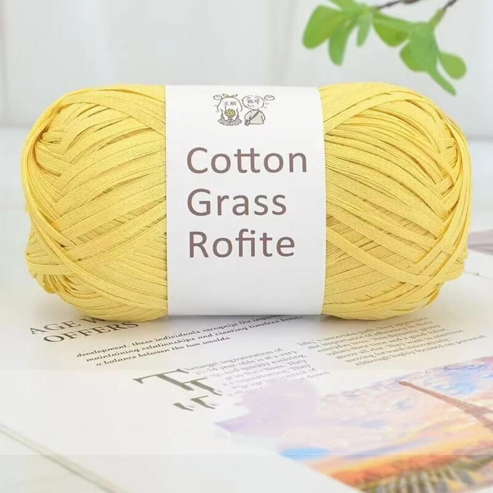 

DIY Rafia Yarn Hand-Knitted Crocheting Paper Threads New Packaging Tape Knitting жёлтый