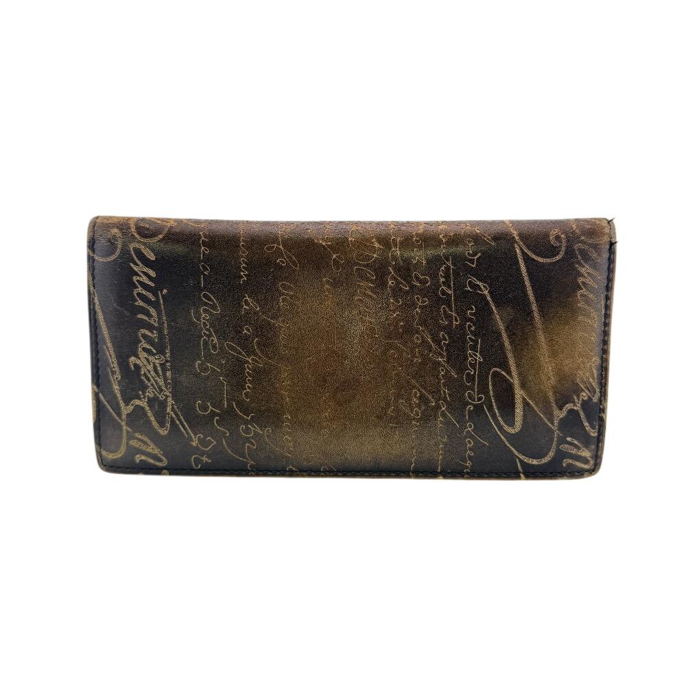 Berluti Bifold Wallet Vintage leather Calligraphy Purse Brown leather Used