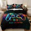 Game Console Duvet Cover Set For Boys Girls Kids Space Galaxy Gaming 3 Pieces Microfiber Gamer Bedding Teens Comforter Covers