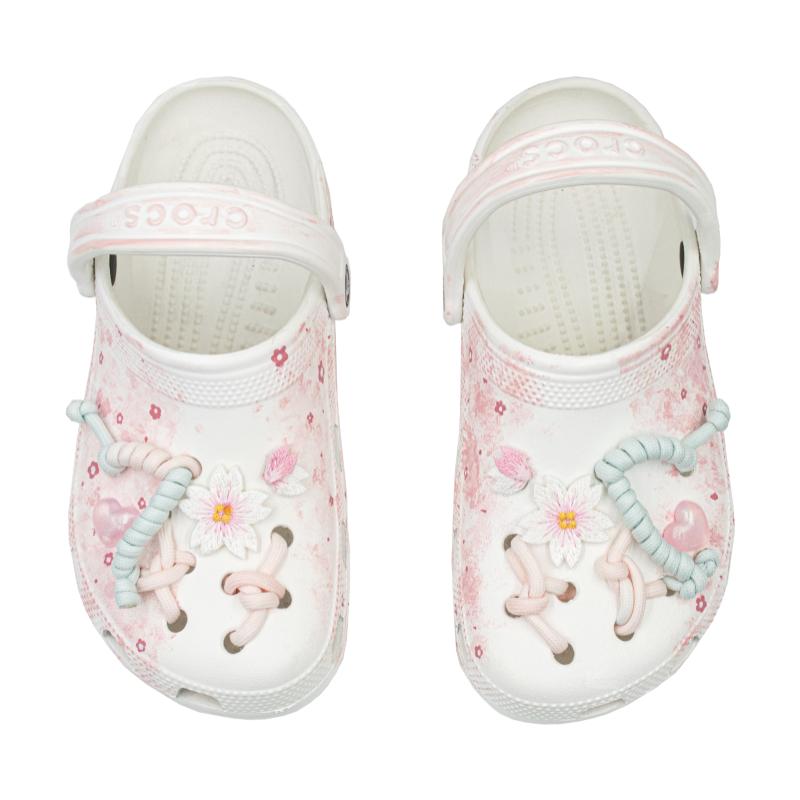 Crocs Classic clog Hanami Love Letter EVA Sweet Versatile Hole Shoes Unisex White