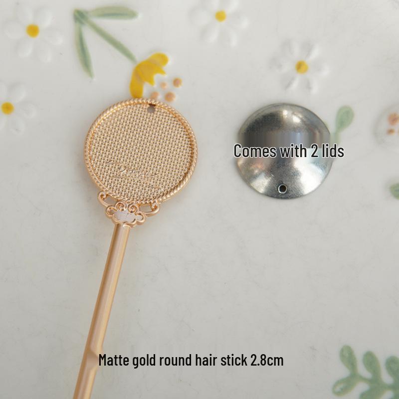 Handwoven Song Brocade Blue-Dyed Fabric Embroidery Cloth with Medium Hairpins - New Chinese Design, DIY Accessories, Double Lid