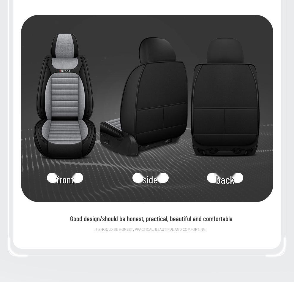 Linen Wrapped All-Season Breathable Car Seat Cushion Mat