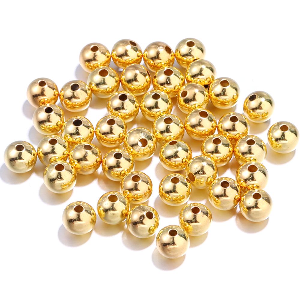 

50-100pcs/lot Round Spacer Copper Beads Smooth Loose Ball Beads For Bracelet Necklace DIY Jewelry Making Accessories 3/4/5/6/8mm 3mm 100Pcs золотой
