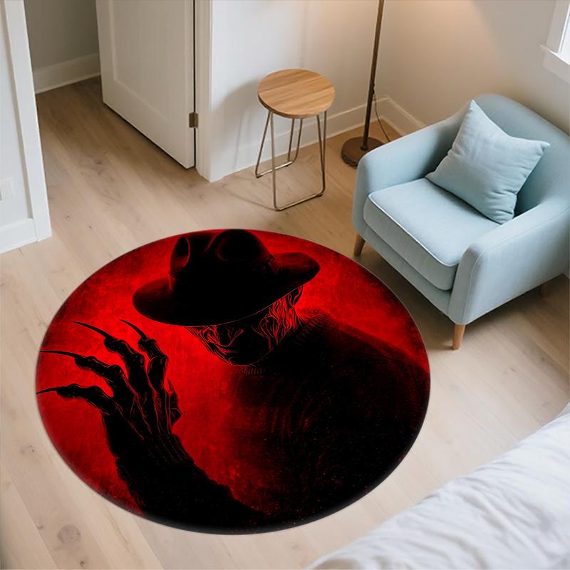Horror Character pattern round rug,Carpet Rug for Living Room Bedroom Sofa Playroom Decor,Non-slip Floor Mat,Holiday Gifts and Birthday Gifts.