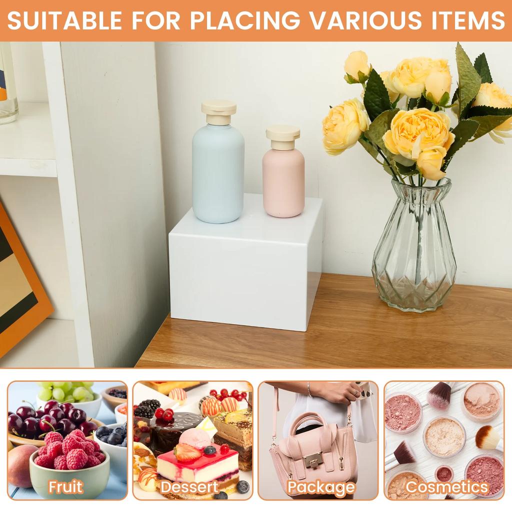 3Pcs Acrylic Buffet Riser Food Display Stands Stackable Desktop Food Stand Dessert Cake Buffet Party Display Decorating Box