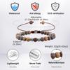Vnox Natural Stone Beaded Bracelet for Men Women, Zinc Alloy Spacer Beads, Adjustable 17-33cm, 6.6mm Beads Trendy Jewelry Gifts