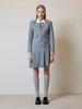 Oioi Collection Diagonal Pleats Skirt [Light Gray]