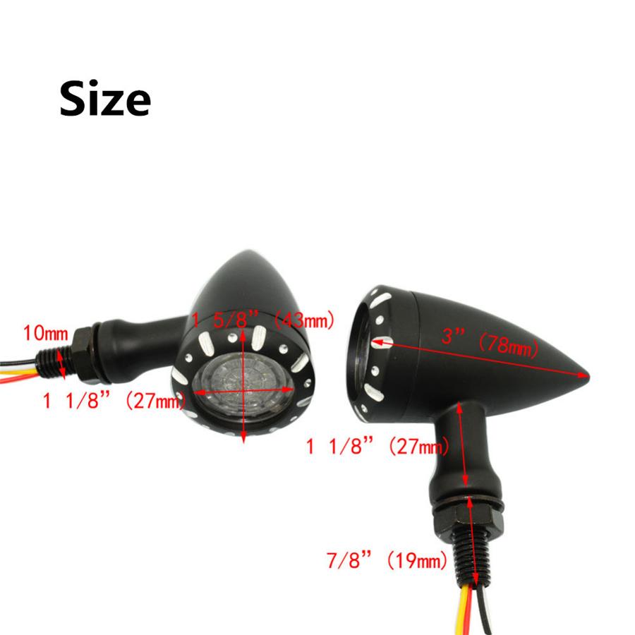 1Pair Universal Motorcycle Red Yellow LED Brake DRL Turn Signal Tail Light