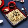 Japanese Style Cold Noodle Dish Paired with Bamboo Mat Plate and Japanese and Korean Tableware