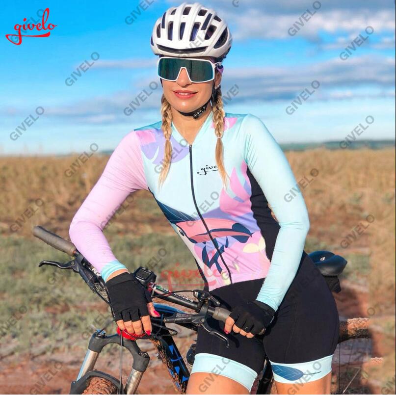 Women's Cycling Monkey MTB Jumpsuit Long Sleeved UV Resistant Bicycle Clothing Feminino Jumpsoit Ciclismo