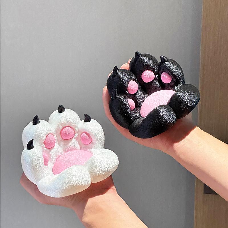 Cute Cat Paw Phone Holder: 3D Printed, Shockproof, Anti-shake, Multifunctional Stand for Easy Drama Watching.