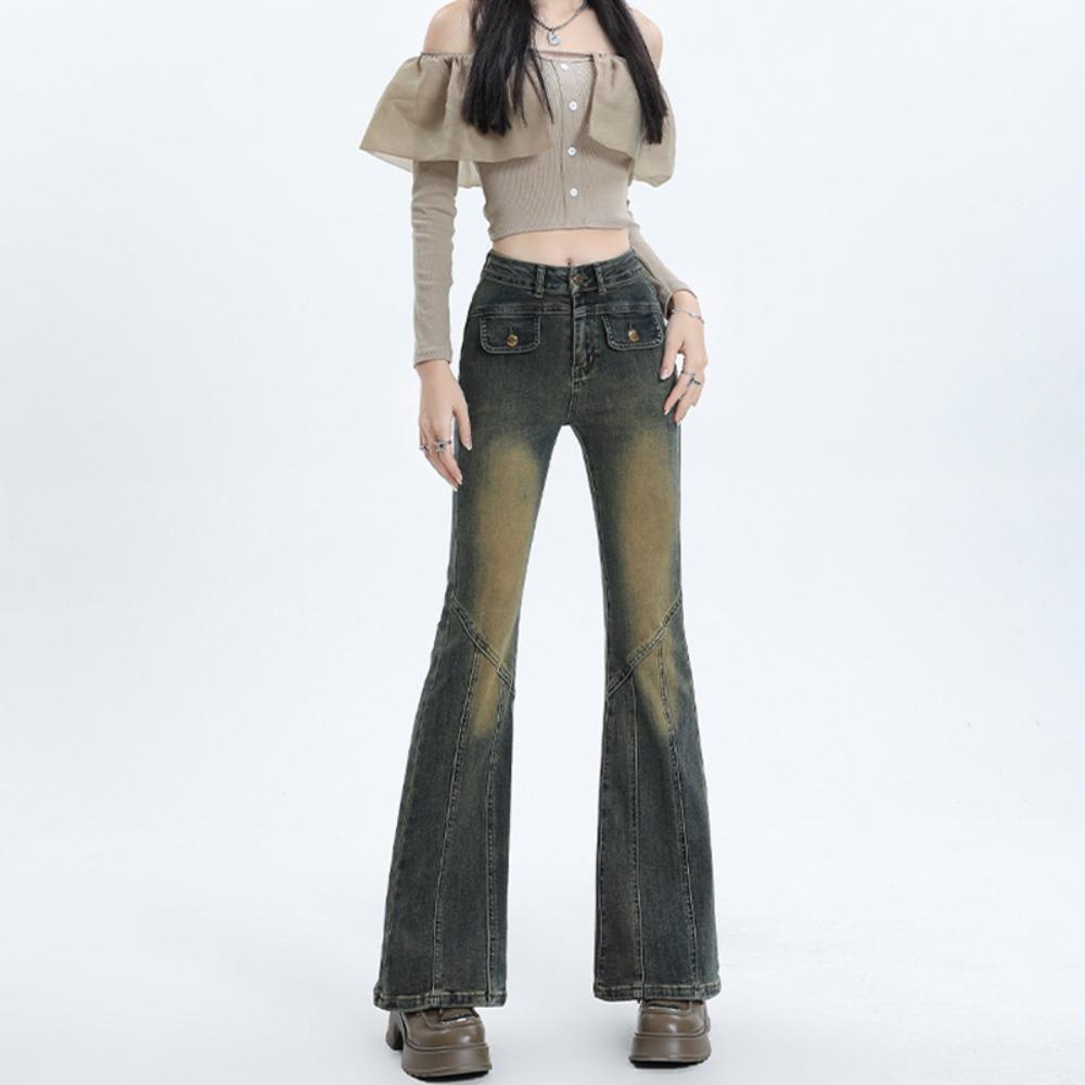 

Дизайнерские джинсы с высокой посадкой и микроклешем женские узкие и высокие весенне-осенние новые универсальные брюки микроклеш тренд XL