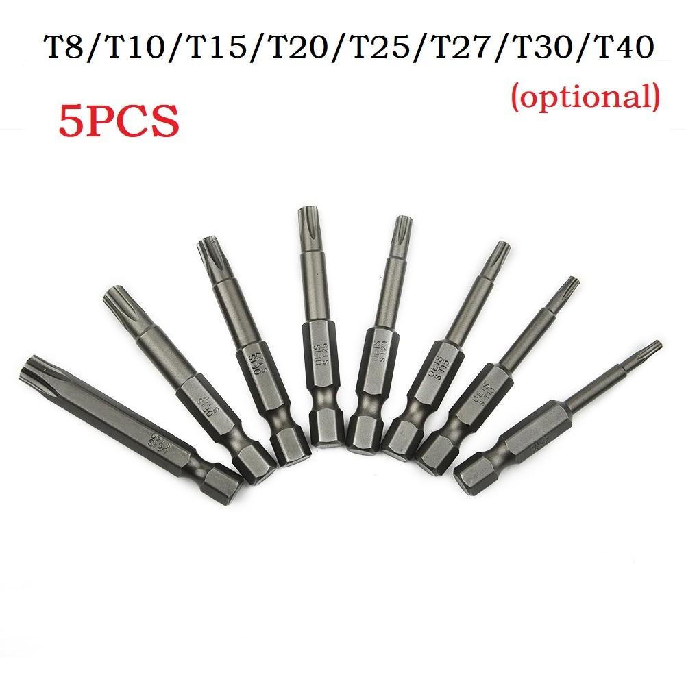 

Efficient Hex Shank Fivepoint Magnetic Torx Screwdriver Bits 5PCS Package
