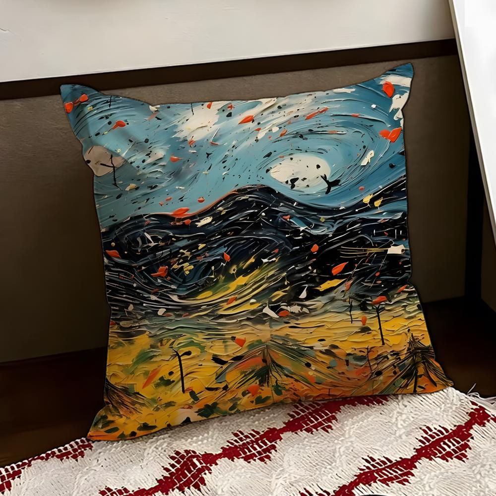 JJackson PPollock Art Cushion Cover Reversible Soft Durable Pillow Cover Home Car MultiScene Use for Daily Comfort