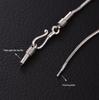 Dzi Beads 925 Sterling Silver Men's Clavicle Necklace, High-End Round Snake Bone Chain with Screw Through Design.
