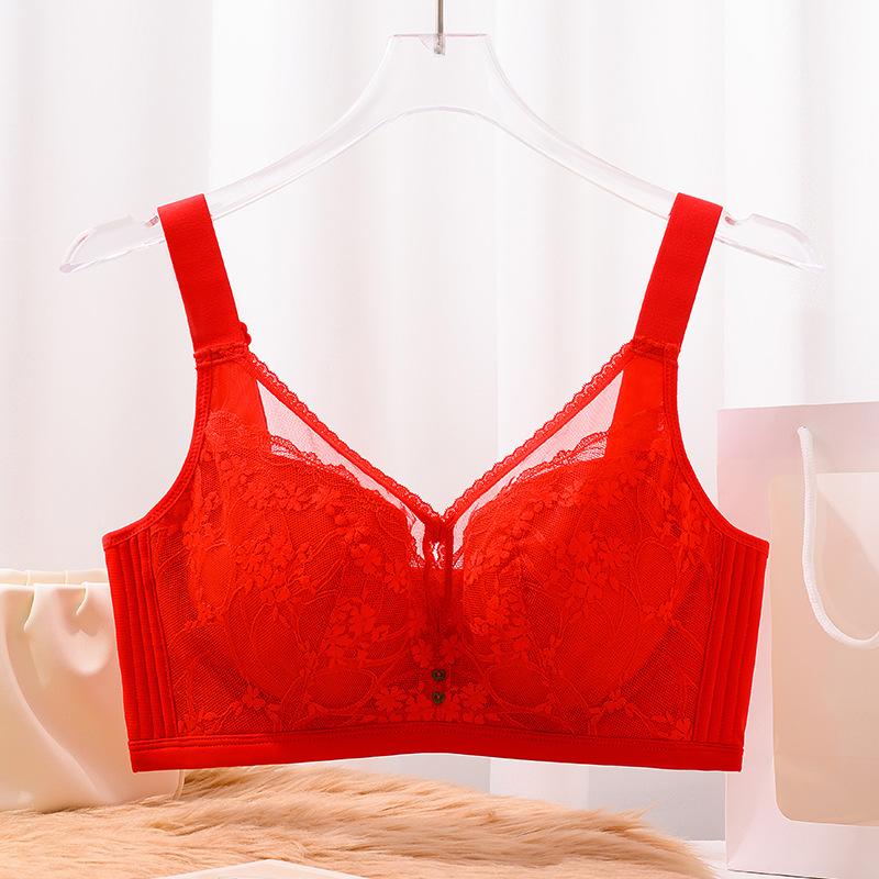 Non-magnetic Lace Latex Thin Fat Girl Large Size Tube Top Without Steel Ring Bra Adjustment Push-up Underwear