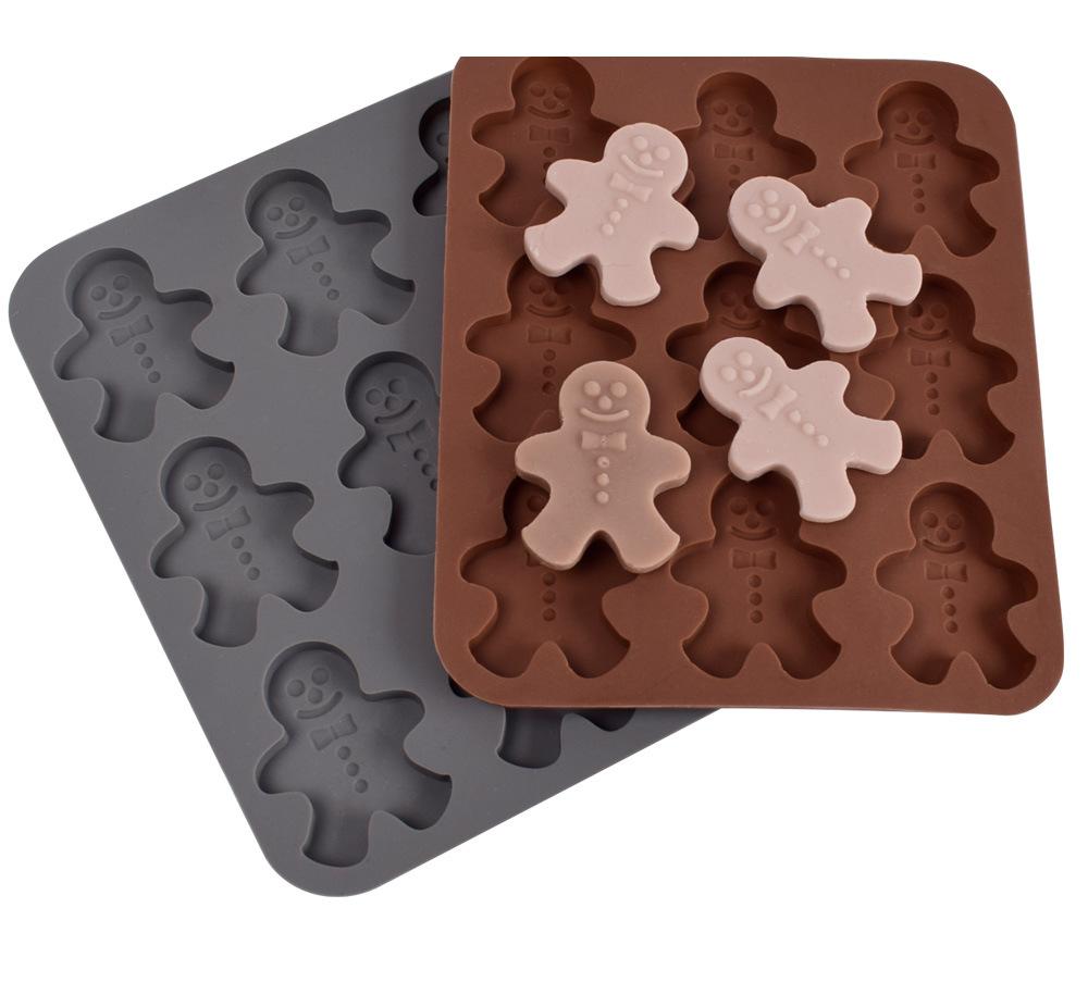 Cartoon Christmas Snowman Silicone Cake Biscuit Baking Oven Hot-soluble Wax Mold Silicone Pinch Le Plaster Mold