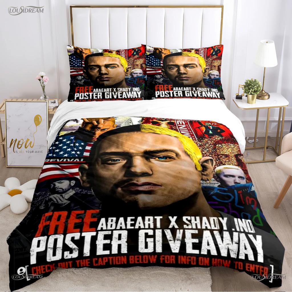 Comforter Casal Eminem-Music All Season Comforter Bedding Sets Soft And S Boys Single/Double/Queen/King