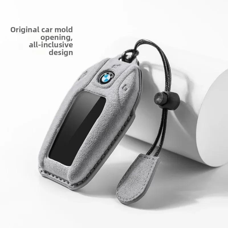 BAAWW1 BMW Car Key Cover Liquid Crystal Screen Protector Blade Buckle Case for 7 Series 740 730 535 X5 6 7 Luxury Automobile Key Holder