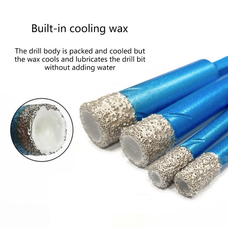 7Pcs Dry Diamond Drills Bit Set Tile Drills Bit Hex Shank For Ceramic Porcelain Marble Granites Stone Glass Brick