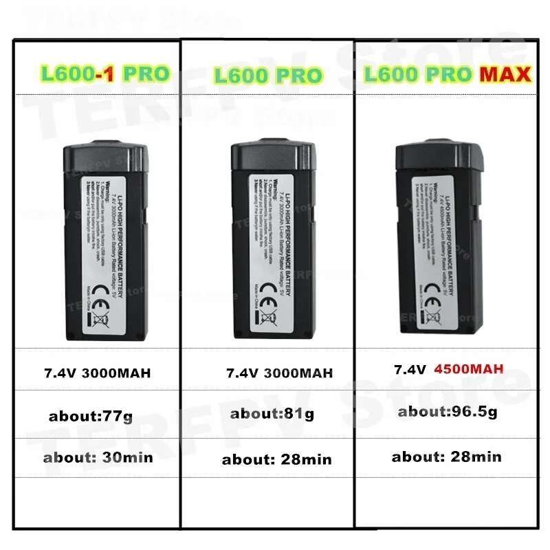 Original Battery 7.4V 4500MAH 3000MAH L600 PRO MAX L600PRO L600-1PRO Helicopter Quadcopter Original-factory battera