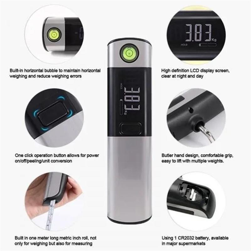 LCD Digital Luggage Scale Hanging Scale Travel Weighs Scale with Tape Measure Electronic Hanging Travel Suitcase Luggage Scales