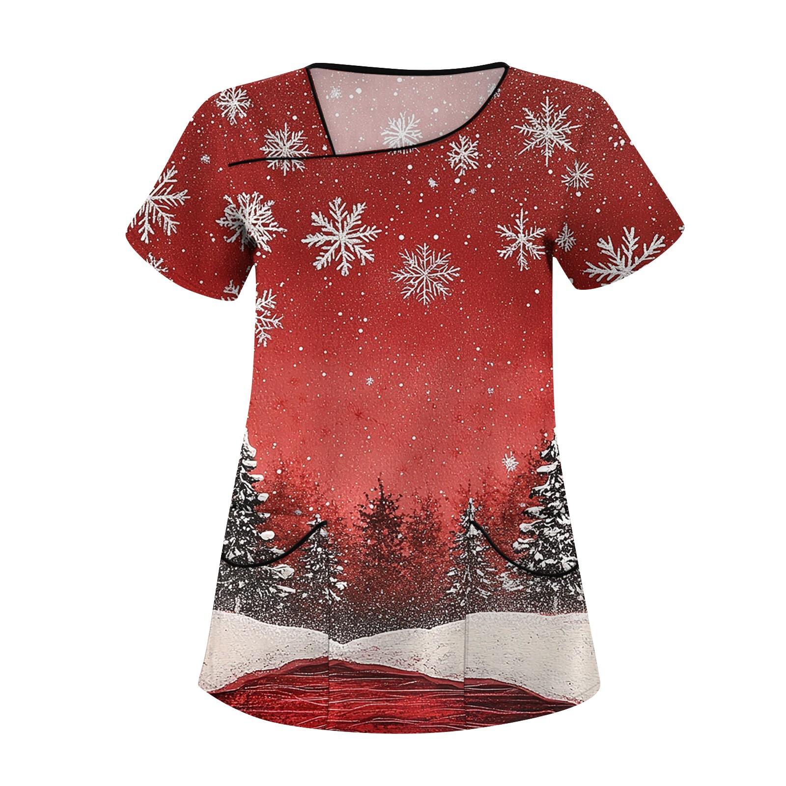 

Женская повседневная рабочая одежда с короткими рукавами и наклонным воротником с принтом и двойными карманами M