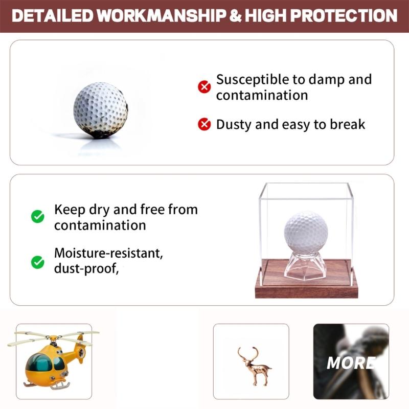 Acrylic Clear Baseball Holder Golf Tennis Billiard Display Storage Box for Cherished Keepsakes