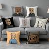 Cartoon Paper Mann Pillow Cover Soft Microfiber Pillowcase Home Sofa Decor Surprise Decorative Printed
