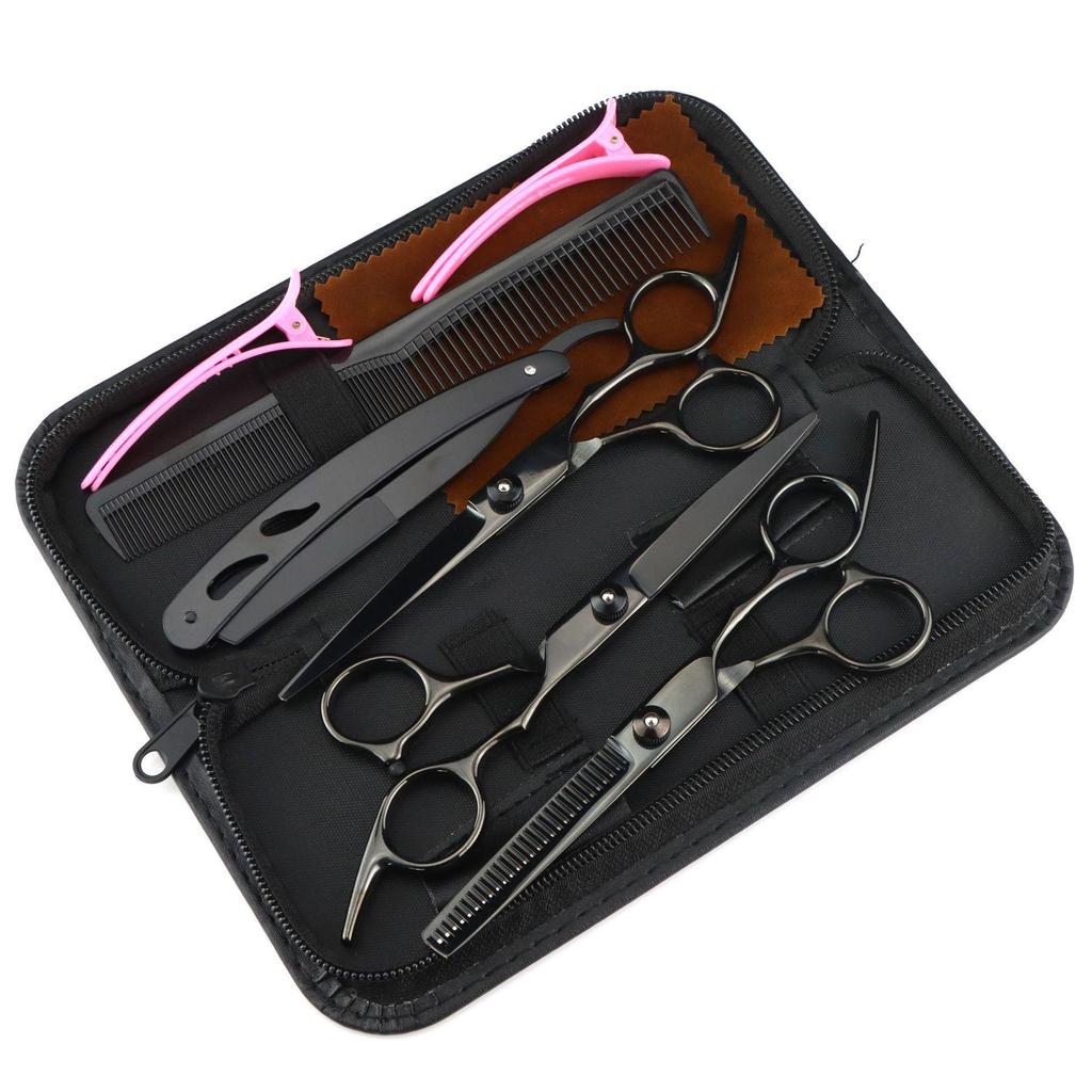 Professional 6" Straight & Thinning Hair Scissors Set for Adults & Kids Haircuts & Bangs