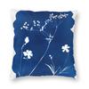 Wildflowers Cyanotype Pillowcase Polyester Linen Velvet Pattern Zip Decorative Pillow Case Sofa Cushion Cover