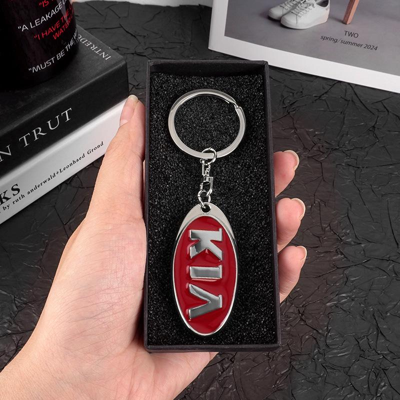 ISFR5 1pc Metal Car Logo Styling Keychain Metal Key Ring For Kia Sportage Morning Ceed Picanto Rio ProCeed Niro Stonic Optima Forte KN