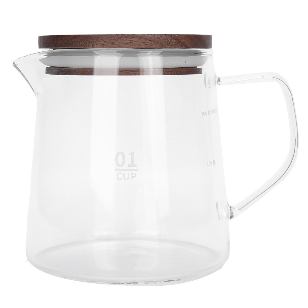 Coffee Pot with Lid HeatResistant Glass Heat Insulation Handle Kettle for Tea Milk Juice
