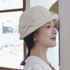 New Autumn and Winter Elegant Wool Woolen Hat Women's Fashion Versatile Pearl Bow Celebrity Style Top Hat Showing Washbasin Hat