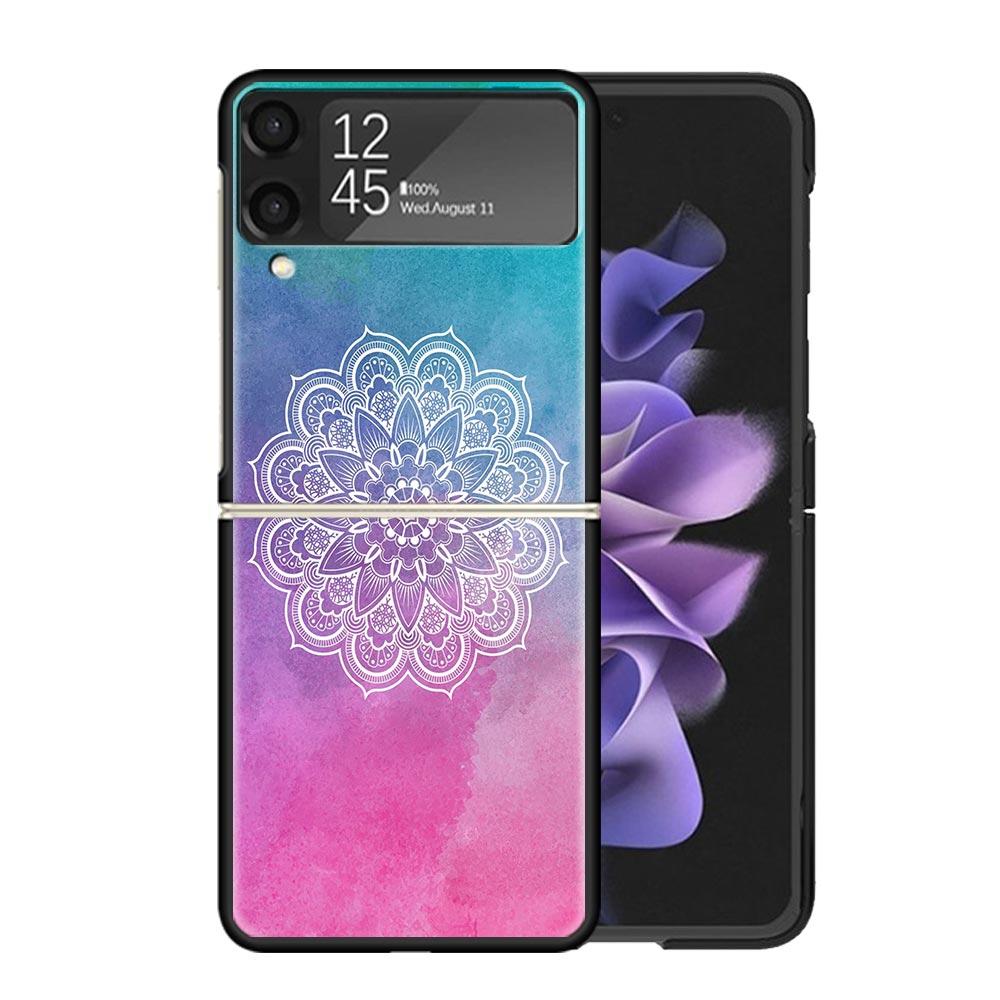 

Цветные чехлы с мандалой и тотемом-цветком для Samsung Galaxy Z Flip 4 5 6 7 3 Z Flip7 Flip6 Flip4 Flip5 Flip3 5G, жесткий противоударный Funda Samsung Z Flip 5