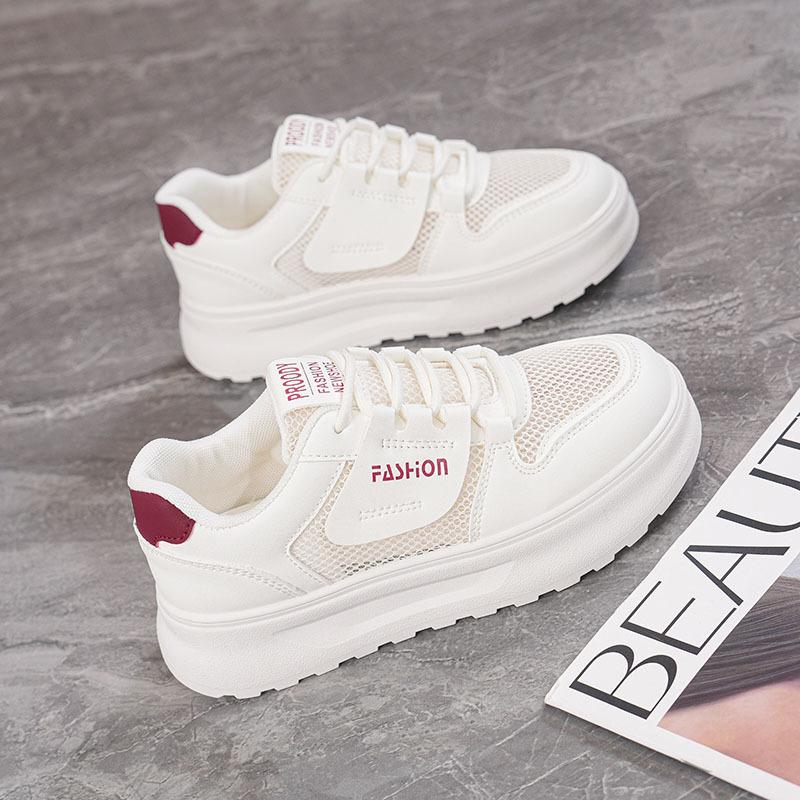 

Fashion Casual shoes for spring and summer 2025, breathable mesh white shoes for women new Korean version women s thick soled shoes 35