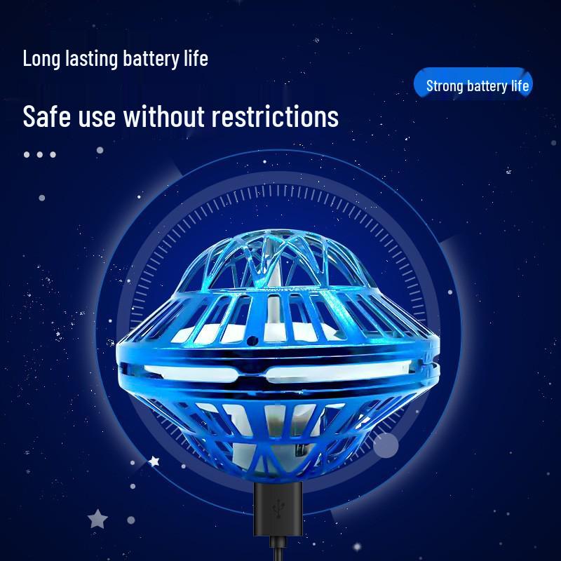 UFO Induction Flying Saucer Ball - Drop-resistant, UV Electroplated Gyro Toy for Kids