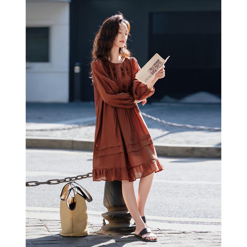 Elegant Lyocell Pleated A-Line Midi Dress