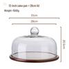 ZISIZ Wooden Cake Stand with Glass Dome