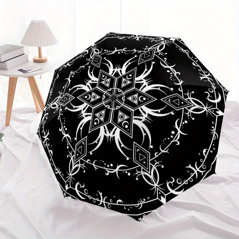 1pc Mystic Symbolism Automatic Umbrella - 8-Rib Foldable Design, Outdoor Adventures, and Family Celebrations Yy250829039