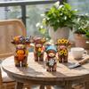 Charming Animal Figurine 4 Pcs Seasonal Highland Cow Figurines, Spring Summer Fall Winter Cute Desk Decor for Office Seasons Scottish Statue,