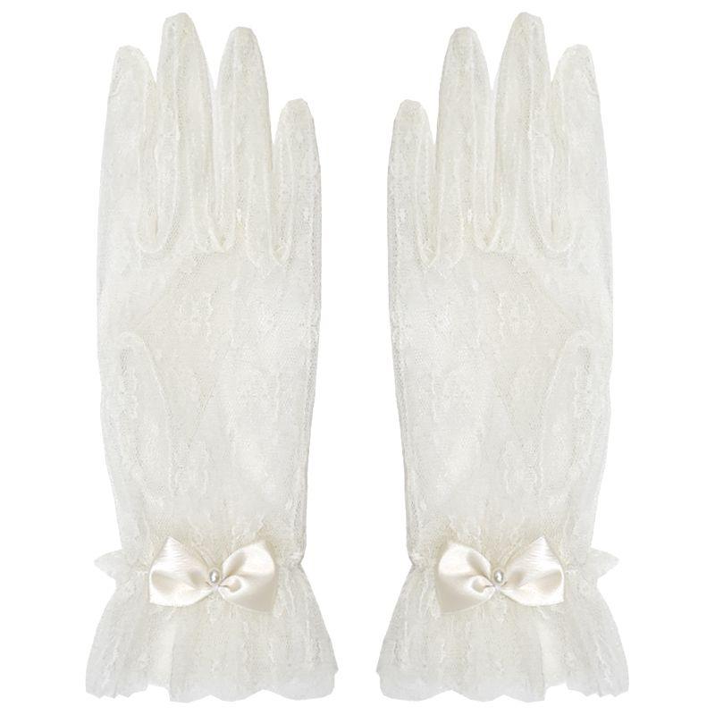 

Gloves Women s Lace Tea Party with Beaded Lolita Color