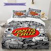Santa Cruz Pattern Bedding,Quilt Set Quilt Cover Pillowcase Home Birthday Gift (1 * Duvet Cover + 2 * Pillowcase, Without Core)