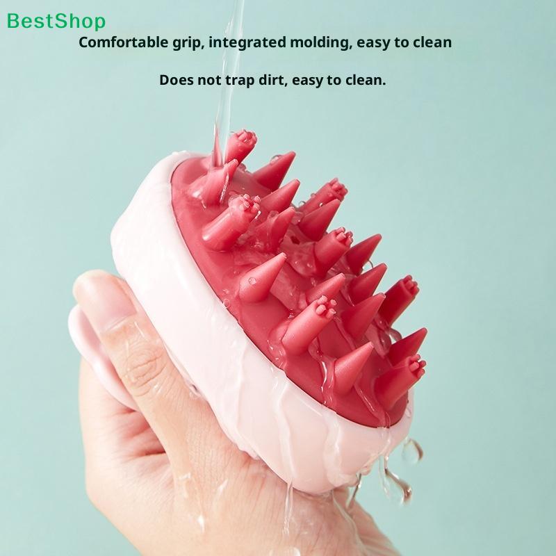 2-in-1 Scalp Massager & Shampoo Brush, Silicone Bristle Head Scrubber for Hair Care & Scalp SPA