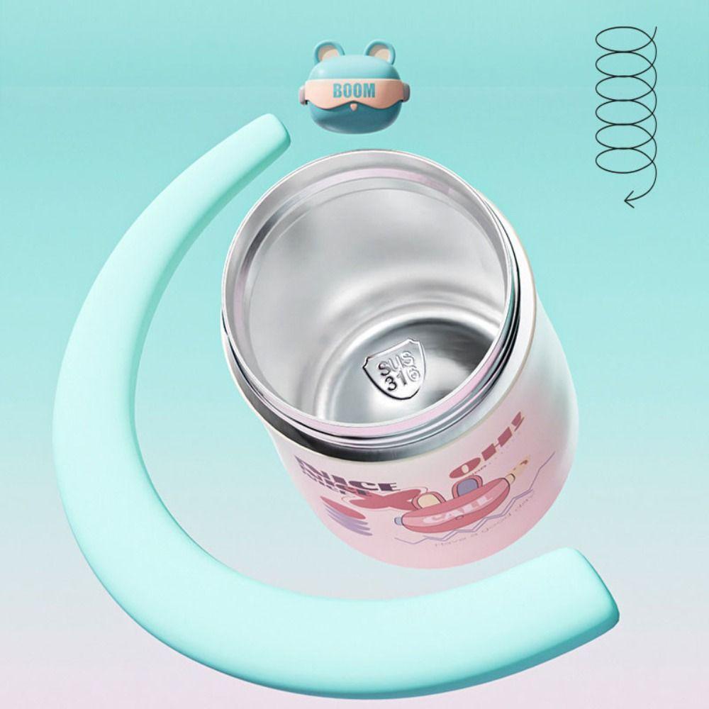 Stainless Steel Portable Straw Water Cup 400ml Vacuum Flasks Children Girls Boy