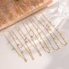 Elegant White Diamond Sequin Water Drop Square Titanium Steel Necklace for Women - Light Luxury Clavicle Chain Design